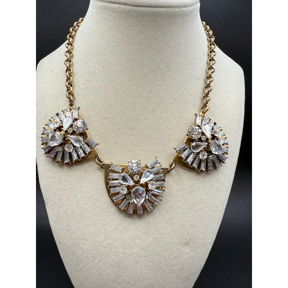 J Crew Statement Necklace With Clear Stones